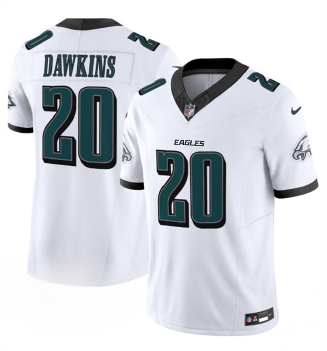 Men's Philadelphia Eagles #20 Brian Dawkins White 2024 New F.U.S.E. Vapor Untouchable Limited Stitched Football Jersey